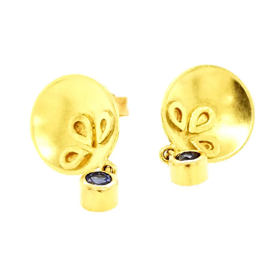 Ohring mit Sahpir und Gelbgold